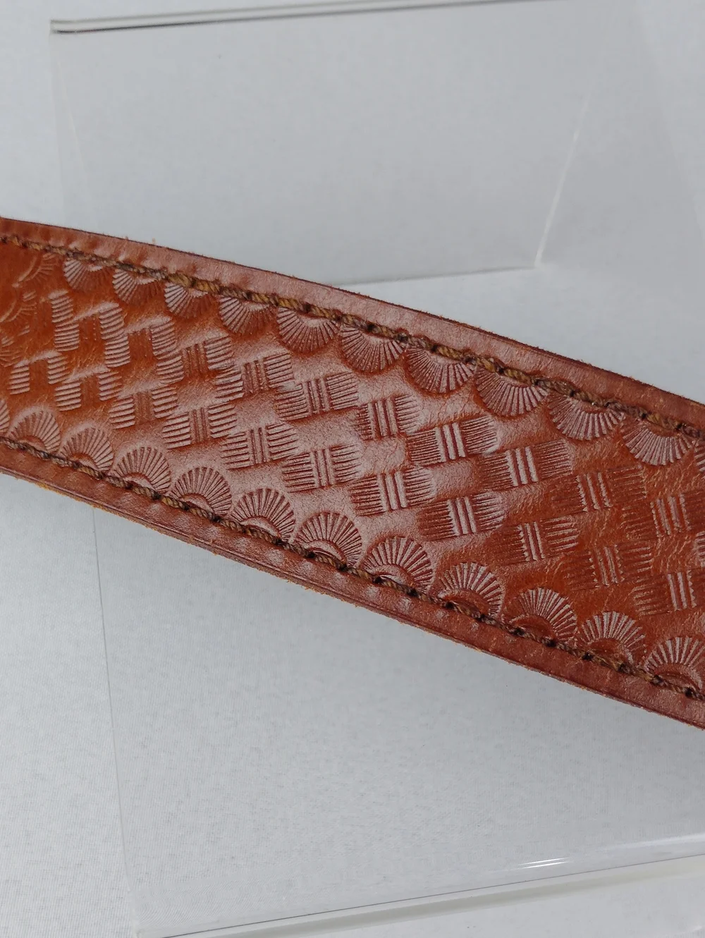 Falco Brown Tooled Leather Men's Belt .